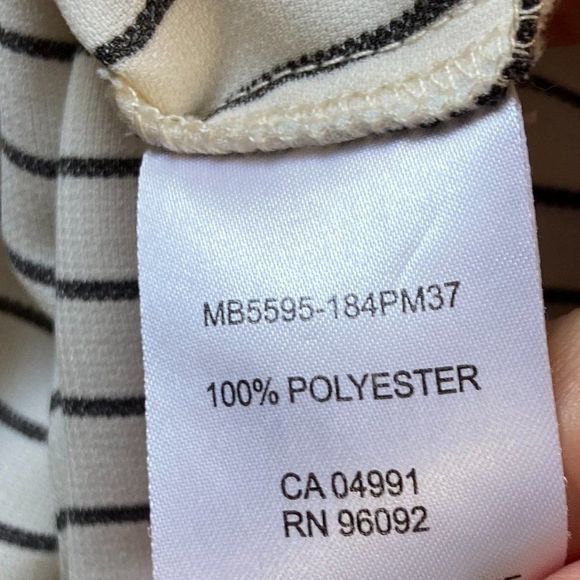 DALIA White & Black Pinstripe Button‎ Down Blouse - Picture 7 of 8